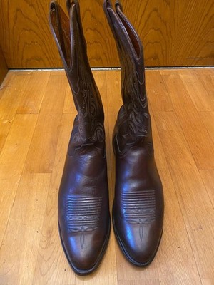 LUCCHESE 1883 COWBOY WESTERN BOOTS LEATHER LEDER DUNKELBRAUN US 12 EUR 45 UK 11