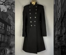 AllSaints Leontine Mantel schwarz Steampunk Militär edwardianische Wollmischung UK 6