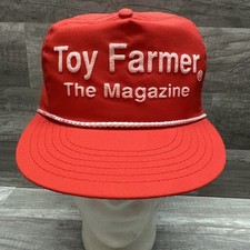 VINTAGE Toy Farmer The Magazine Cap Hat SnapBack NOS Puff Print USA Ag Trucker