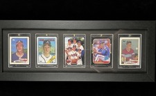 Framed 1990’s Era Atlanta Braves HOFers Pitching Rotation Rookie Cards.