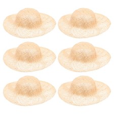6 Pcs Handmade Straw Hat Doll Clothing Accessories Mini Craft Hats Tiny Caps