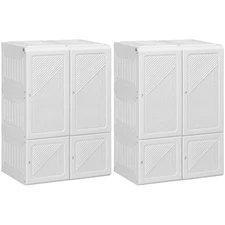 HOMCOM Portable Wardrobe Closet Cube Compartments, White