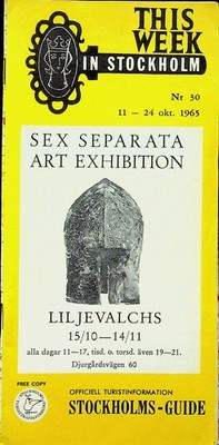 1965 Stockholm Sweden Vtg Travel Brochure Map Art Exhibition Guide