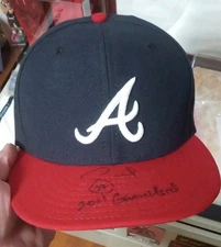 Jason Heyward Atlanta Braves Game Used Hat Signed and Inscribed Game Used 2011