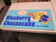 Baskin Robbins ice cream 1980 BLUEBERRY CHEESECAKE store sign poster mouse