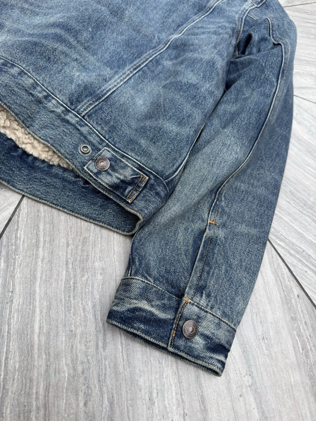Polo Ralph Lauren Sherpa Fleece Lined Denim Trucker Jean Jacket Men’s Size L - product detail image 21
