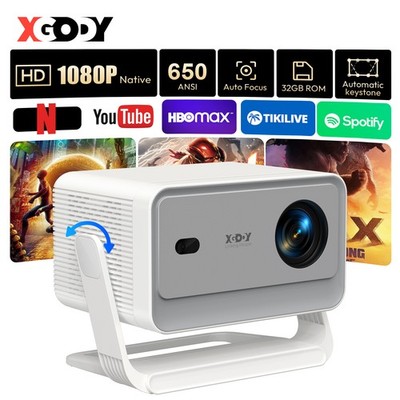 XGODY FHD 4K Projektor 1080P Video Beamer Projektor Android TV Heimkino 650ANSI