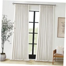 102 Inches Long Pinch Pleated Linen 40"W x 102"L Pack of 2 Natural Linen