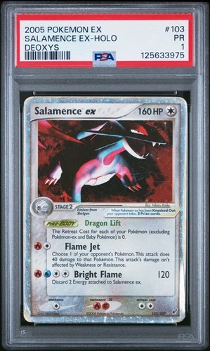 2005 POKEMON EX DEOXYS #103 SALAMENCE EX-HOLO PSA 1