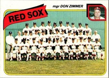 1980 Topps - Boston Red Sox Unmarked Checklist & Team Card #689