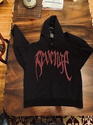 Revenge XXXTentacion Heartbreak Bejeweled Hoodie Black Red L Authentic Rare Mint