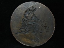 NI03112 VINTAGE 1970s  AQUARIUS  ASTROLGY ZODIAC BRASSTONE BELT BUCKLE