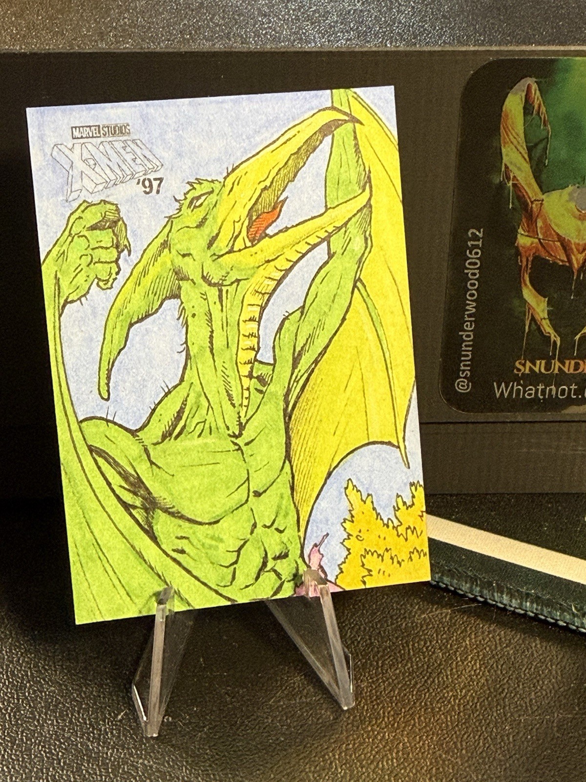2025 Topps Finest Marvel X-Men'97 SAURON Sketch Card 1/1 Darrin Pepe