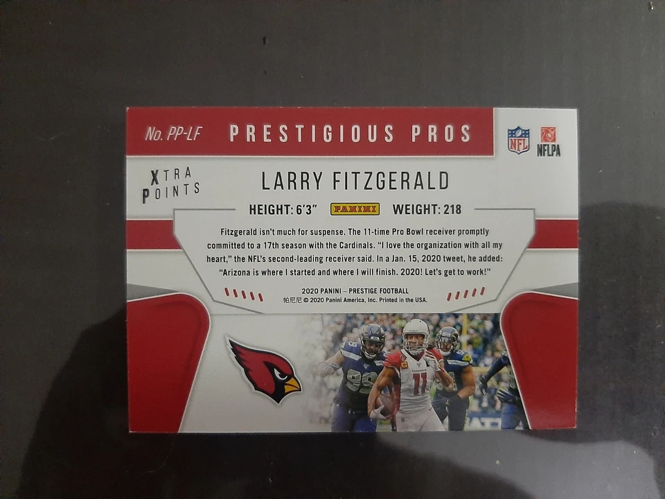 2020 Panini Prestige - Prestigious Pros Larry Fitzgerald #PP-LF 12 of 25 - Image 4 of 4