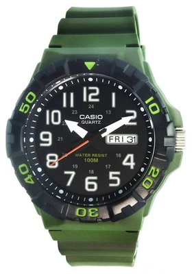 Casio Analog Army Green Resin Band Quarz MRW-210H-3A MRW210H-3 100M Herrenuhr - Bild 1 von 4