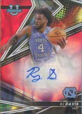 2022-23 Bowman Chrome U Red Lava RJ Davis RC Auto /5 North Carolina RARE