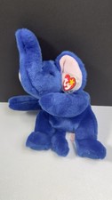Ty Beanie Buddy - Peanut - 14" Plush Royal Blue Elephant - New/Tags - 1998