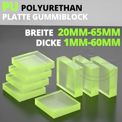PU Polyurethan Platte Gummiblock Dämpfungskissen Breite 20-65 MM, Dicke 1-60 MM - Bild 1 von 4