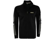 HUGO BOSS Mens Black & Gold Full Zip Funnel Neck Tracksuit Jacket Medium BNWT