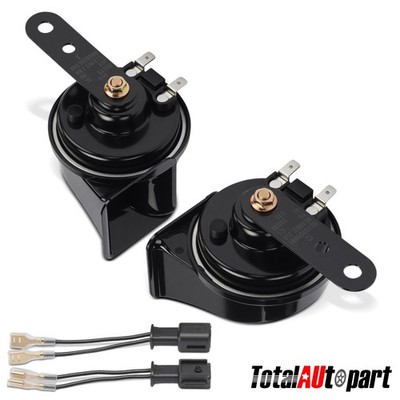 2pcs 80mm Black Snail Horn for Honda Civic 12V 4A 110 dB 510HZ 410HZ ABS Plastic