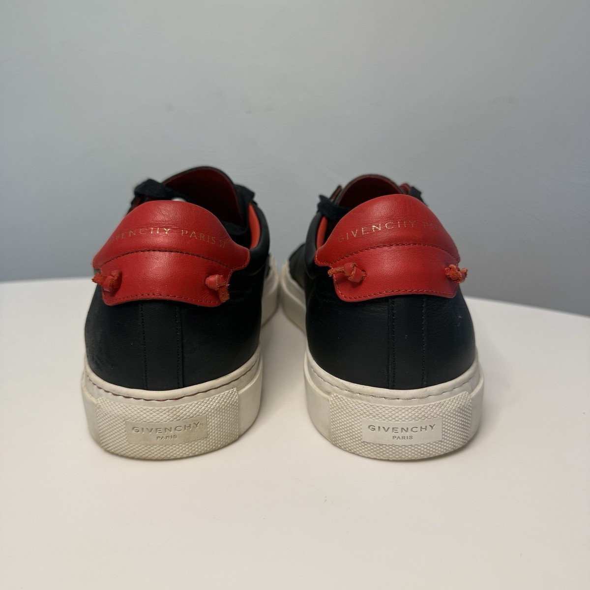 Givenchy Urban Street Sneakers Low Top Knots Black White Red Mens 