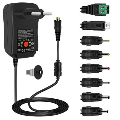 Universal Netzteil 30W AC auf DC 12V 9V 7,5V 6V 5V 4,5V 3V 1A 2A, Adapter Trafo