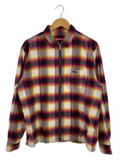 Supreme SHADOW PLAID FLANNEL ZIP UP SHIRT Long Sleeve Shirt M Cotton Multi color