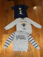 Lot Of 3 Boys Ralph Lauren Polo sweater T/shirt Size 5-6