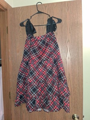 Francesca s Red and Black Charlotte Plaid Tiered Mini Dress Y2K Pop Punk Style
