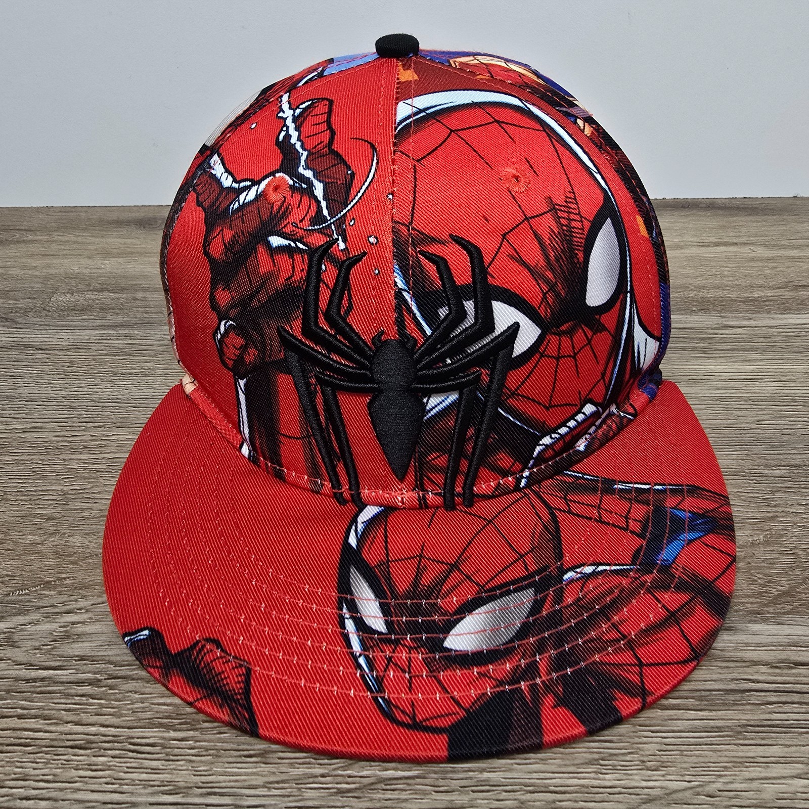 Marvel Spiderman Hat Adjustable Snapback AOP Red … - image 2