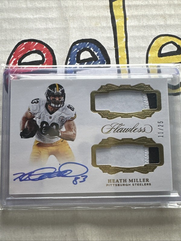 2017 Panini Flawless Heath Miller Dual Patch 2clr Jersey Auto GOLD /25 Heeeeath