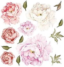 Peony Floral Wall Decals Peel and Stick