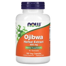 Now Foods Ojibwa Herbal Extract 450 mg 180 Veg Capsules Alcohol-Free, GMP