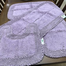 Radiant Bathroom Rugs Lot Includes 4 Rugs 17x24 20x20 21 X 34 21x54 Color Purple