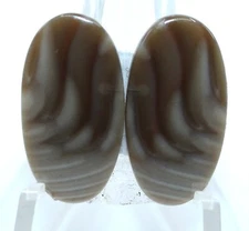 17.15 Cts. AA Polish Flint Stone Oval Cabochon Pair Loose Gemstone 22x12x3 mm