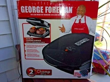George Foreman The Champ 36" Grill, 2 Serving, GR10B New in Box