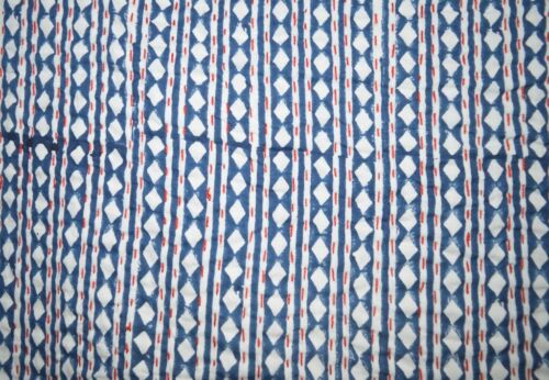 Indian Handmade Kantha Quilt Bedspread Blanket Polka Dot Print Kantha Throw Gudr - Picture 3 of 5