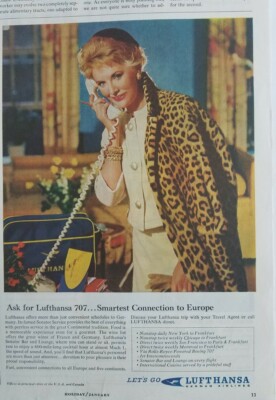 1960 Lufthanza German Airlines Natalie loves all the Senators vintage ad