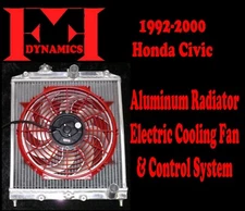 FF DYNAMICS ALUMINUM RADIATOR & ELECTRONIC COOLING FAN SYSTEM: 92-00 HONDA CIVIC