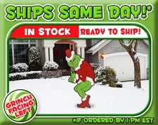 48"x21" GRINCH Stealing Xmas Lights LEFT FACING -  Yard Art Decoration