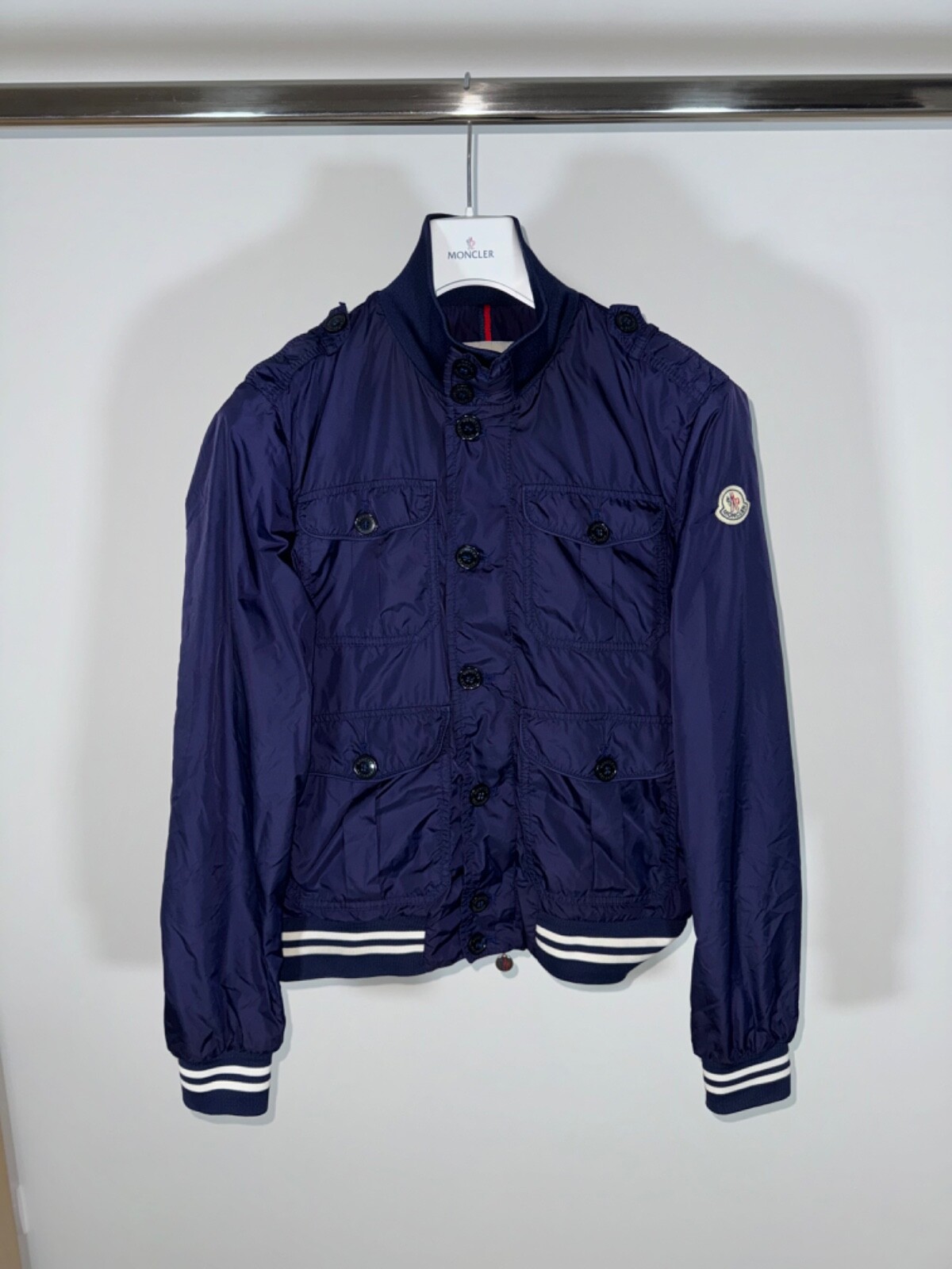 Moncler Delonix Blue Jacket Size 3 Medium for Men
