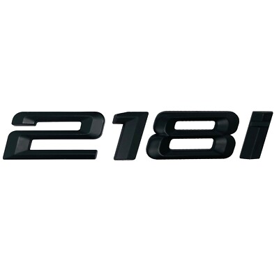 Matt Schwarz 218i Heck Kofferraum Flach Auto Abzeichen Emblem Buchstabe Nummer für BMW