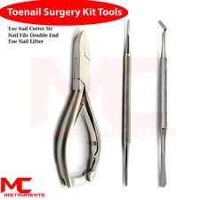 3 Pcs Toe Nail File Nail Cutter/ Manicure Pedicure Chiropody Podiatry Tools Kit