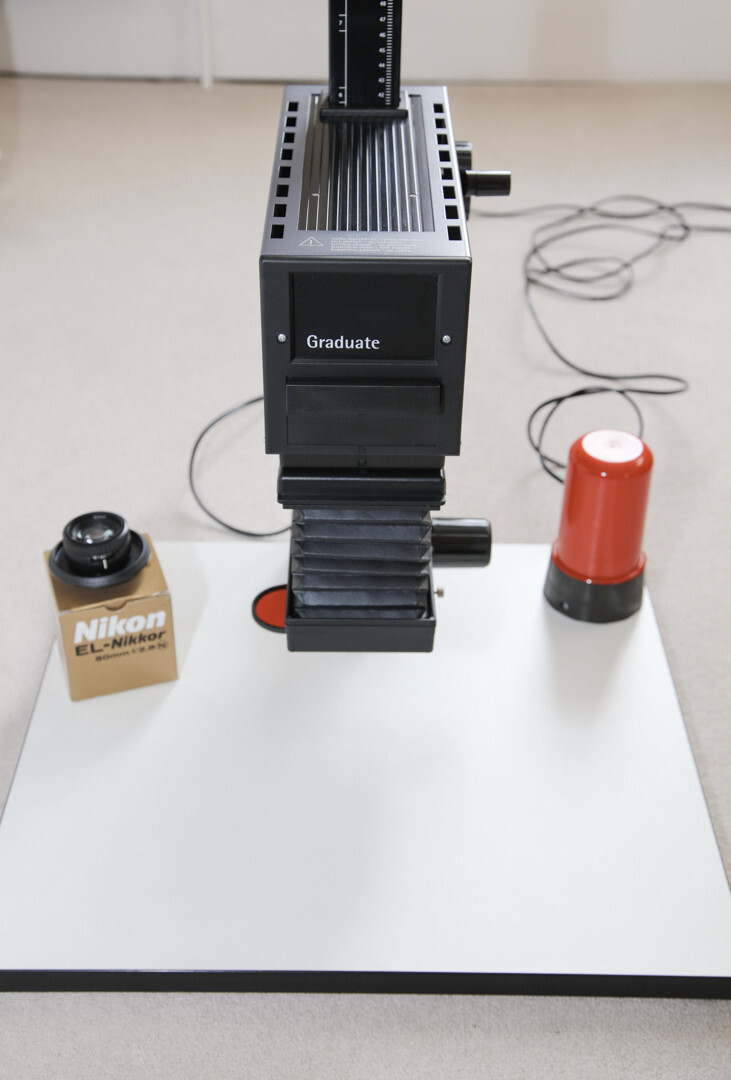 Durst Graduate black and white enlarger with Nikkor lens and safe light