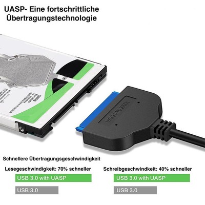 USB3.0 zu SATA Adapter Konverters Kabel Für2,5''SATA Festplatte HDD/SSD Nice