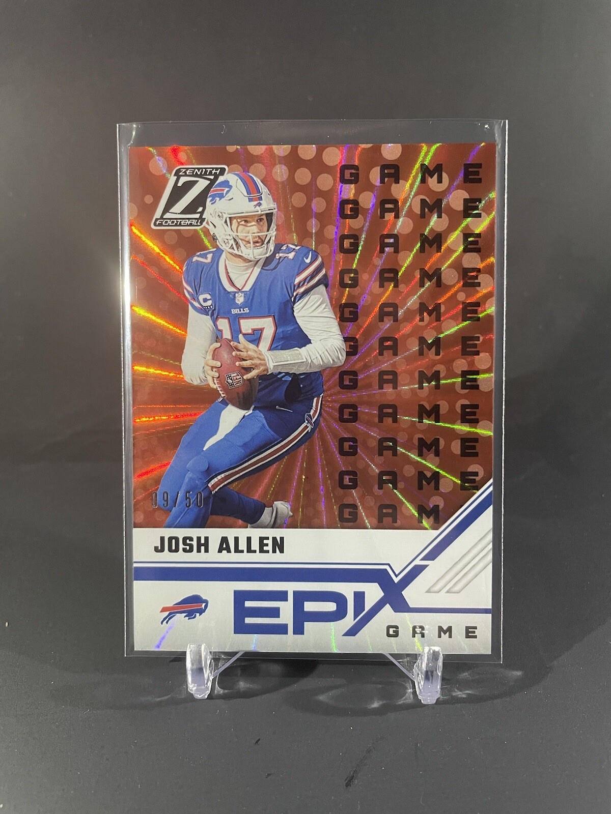 2023 Panini Zenith Epix Orange Josh Allen #7 Game-Used Patch /50