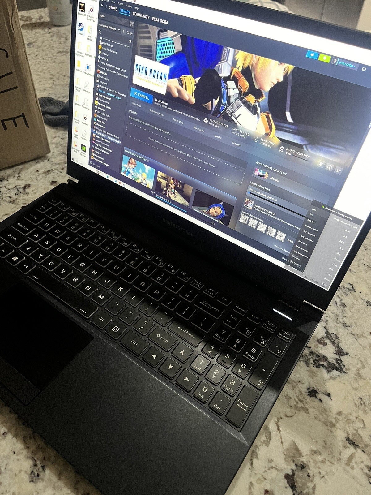 Digital Storm Gaming Laptop 32 Gb Ram 2080 Super Max Q Intel I7