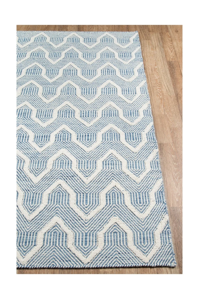 Erin Gates by Momeni Langdon Prince Blue Hand Woven Wool Area Rug 5' X 8' - Image 4 of 4