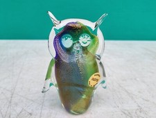 Murano Venezia Glass Owl Figurine Made in Italy 4-1/4" Mid Century