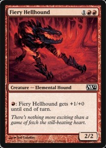 Fiery Hellhound x4 - Magic 2012 - NM-Mint, English - Magic 2012